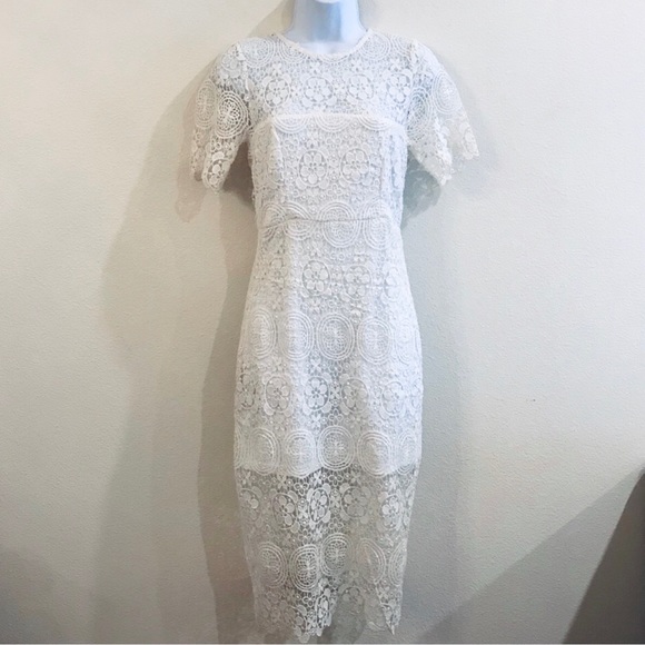 White lace midi dress - Picture 1 of 3